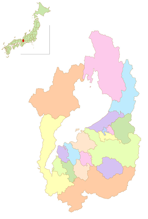 Shiga Japan Map Colorful Icons
