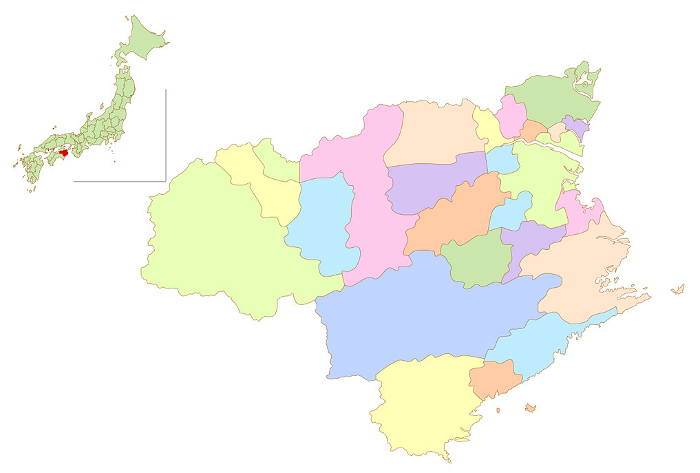 Tokushima Japan Map Colorful Icons