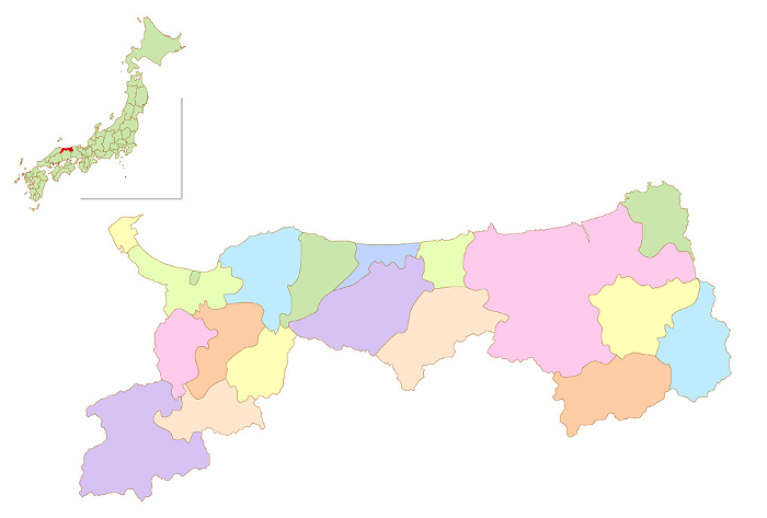 Tottori Japan Map Colorful Icons