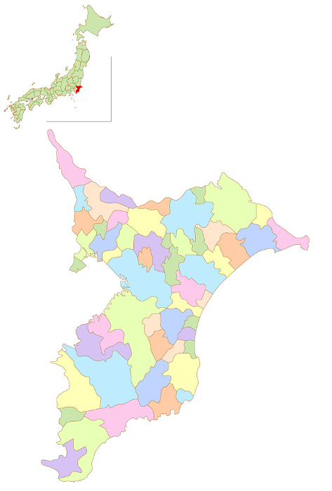 Chiba Japan Map Colorful Icons