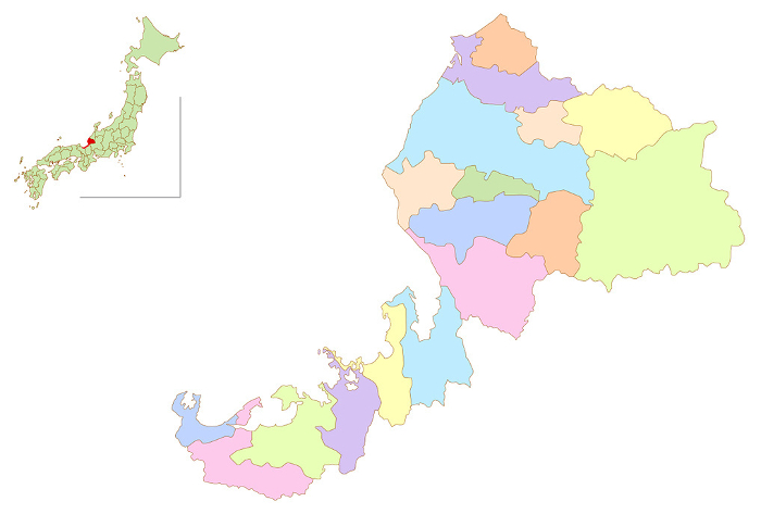 Fukui Japan Map Colorful Icons