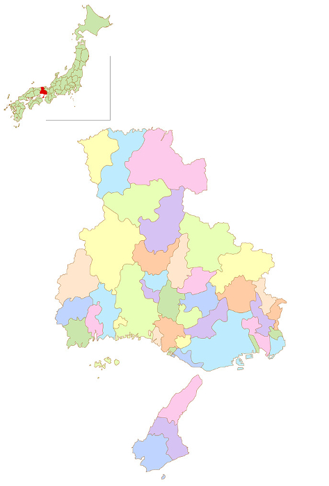 Hyogo Japan Map Colorful Icons