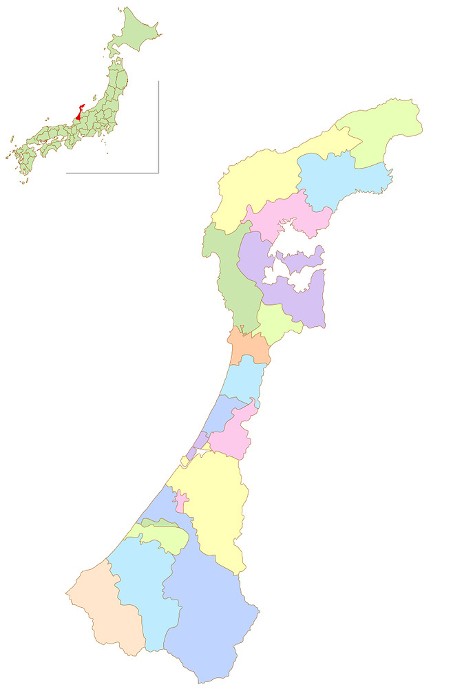 Ishikawa Japan Map Colorful Icons