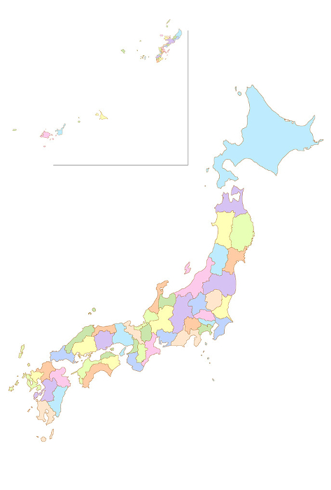 Map of Japan Colorful Castel Icon