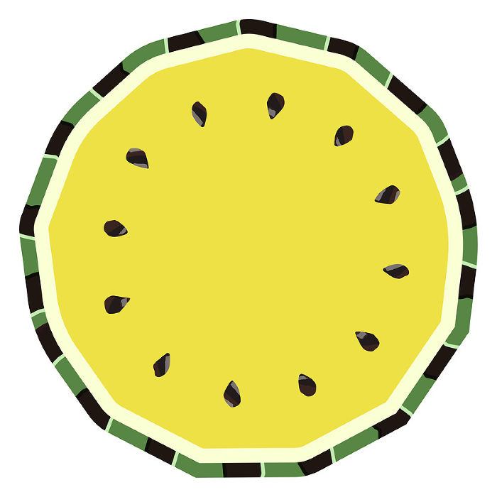 Clip art of cut yellow watermelon