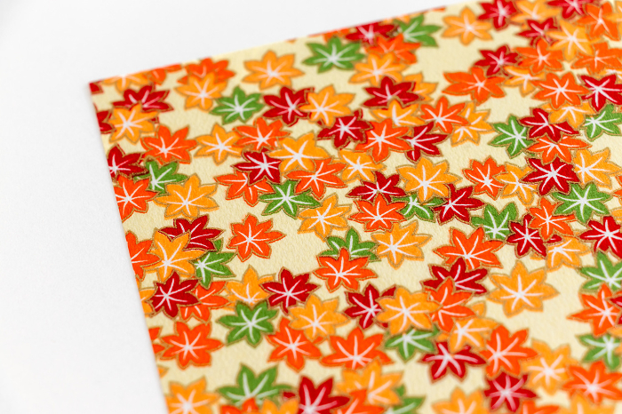 Paper with a Japanese pattern of maple