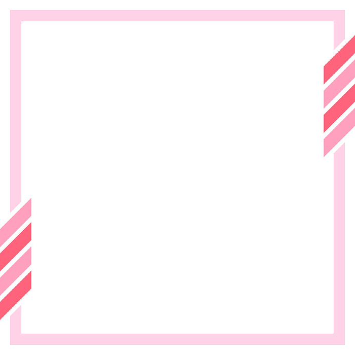 Simple square frame with diagonal stripes Pink