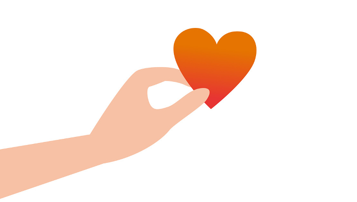 Clip art of hand holding red heart