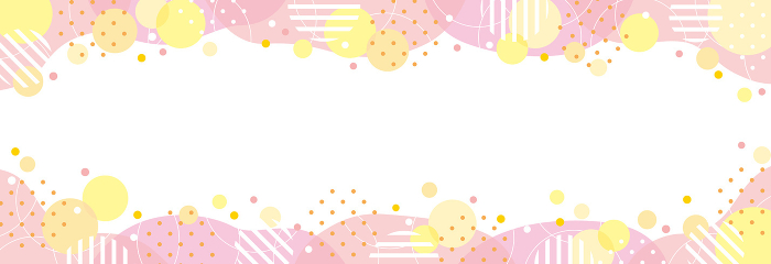 Horizontal frames with circles, dots and fluid shapes / pink
