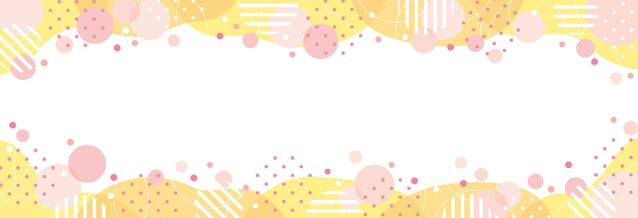 Horizontal frames with circles, dots and fluid shape / yellow