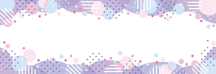 Horizontal frames with circles, dots and fluid shapes / purple