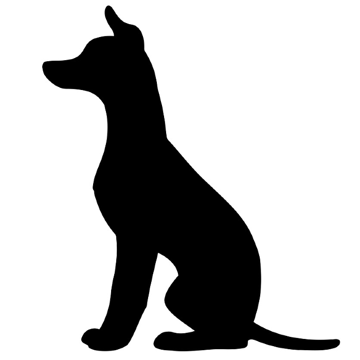 Simple and cute Italian greyhound silhouette sitting facing sideways