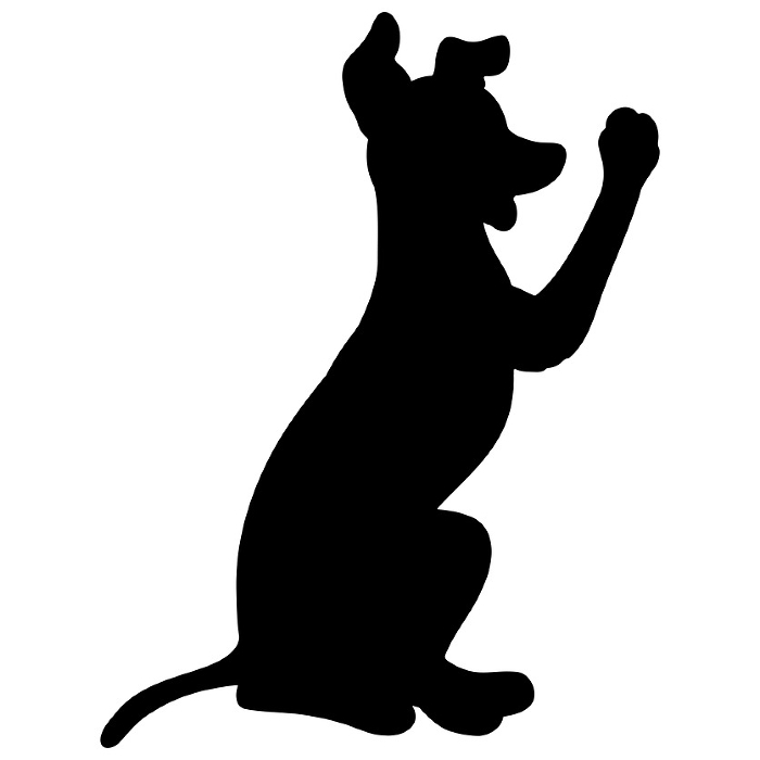Simple and cute Italian greyhound silhouette doing hands