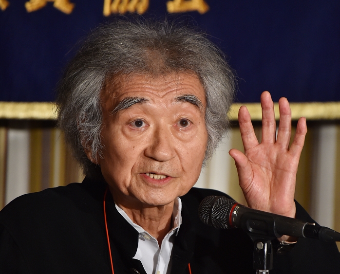 Seiji Ozawa Matsumoto Fest. Saito Memorial Music Festival renamed August 4, 2014, Tokyo, Japan   Seiji Ozawa, one of world s leading conductors, speaks passionately about the Saito Kinen Festival Matsumoto during a news conference at Tokyo s Foreign Correspondents  Club of Japan on Monday, August 4, 2014. Maestro Ozawa, artistic director of the festival formed in 1992 featuring performances of classical orchestral works and opera, announced the annual festival would be officially renamed as Seiji Ozawa Festival Matsumoto from next summer.   Photo by Natsuki Sakai AFLO  AYF  mis 