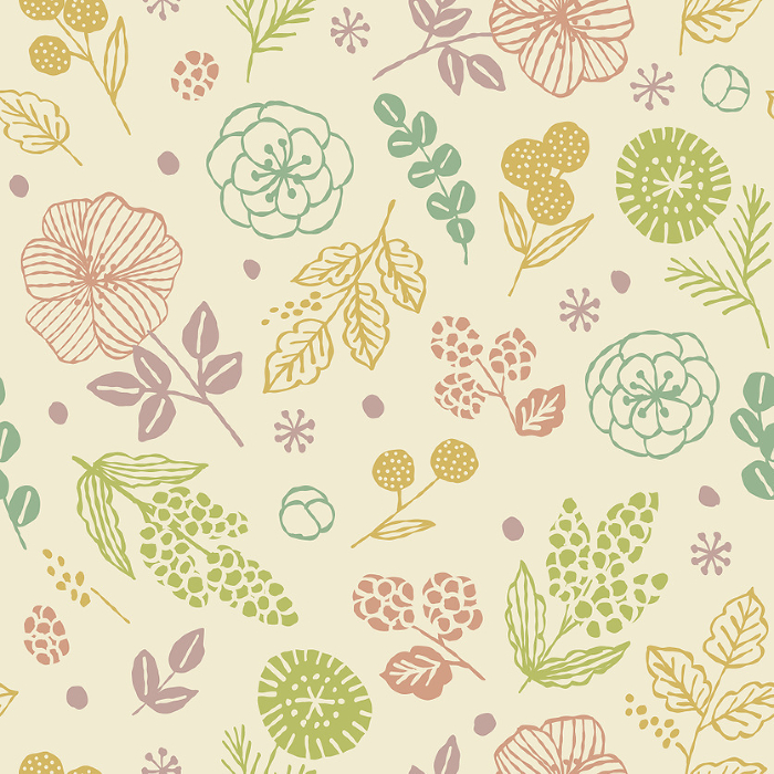 Delicately colored floral seamless pattern
