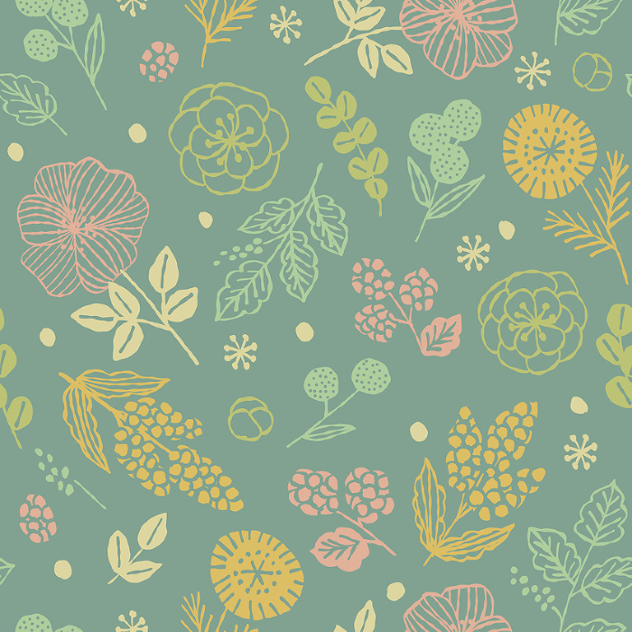 Delicately colored floral seamless pattern