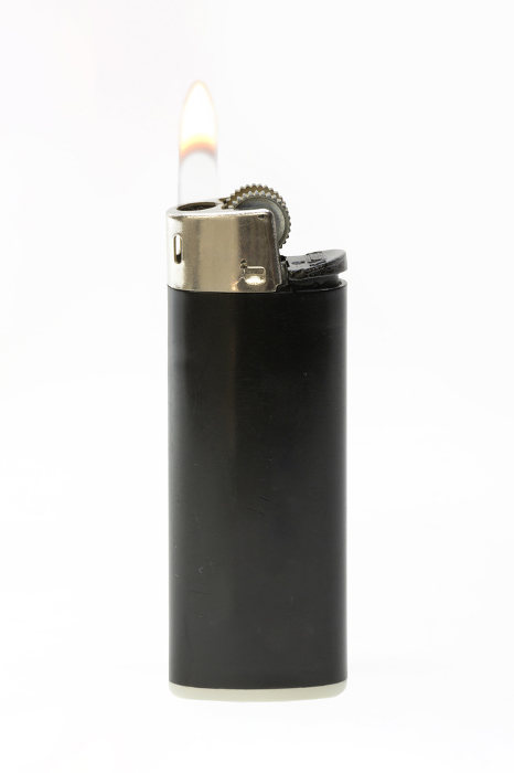 Black lighter with ignition seen from the front