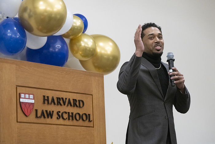 Rehan Staton April 2, 2024, Harvard Law School, Cambridge, Massachusetts, United States: A recent graduate of Harvard Law School, Rehan Staton speaks during the Reciprocity Effect s   TRE   Second Annual Award Ceremony to honor Harvard Law School s blue collar support staff . Before becoming a student at Harvard law school, Staton was a sanitation worker in Maryland, where his coworkers encouraged him to apply to the TRE. When Staton arrived at Harvard in the fall of 2022 he made friends with students and teachers as well as as custodians, cafeteria support staff . Staton s story was told in The Washington Post in 2020 causing large financial support, including from the actor and filmmaker. In 2022, Staton started the Reciprocity Effect In 2022, Staton started the Reciprocity Effect , a nonprofit organization to support what he calls the  unsung heroes  who work behind the scenes. The organization offers need based grants and also recognizes workers. 