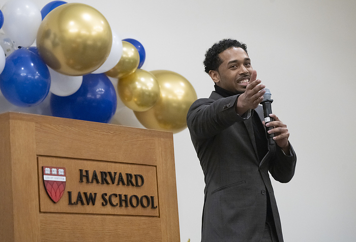Rehan Staton April 2, 2024, Harvard Law School, Cambridge, Massachusetts, United States: A recent graduate of Harvard Law School, Rehan Staton speaks during the Reciprocity Effect s   TRE   Second Annual Award Ceremony to honor Harvard Law School s blue collar support staff . Before becoming a student at Harvard law school, Staton was a sanitation worker in Maryland, where his coworkers encouraged him to apply to the TRE. When Staton arrived at Harvard in the fall of 2022 he made friends with students and teachers as well as as custodians, cafeteria support staff . Staton s story was told in The Washington Post in 2020 causing large financial support, including from the actor and filmmaker. In 2022, Staton started the Reciprocity Effect In 2022, Staton started the Reciprocity Effect , a nonprofit organization to support what he calls the  unsung heroes  who work behind the scenes. The organization offers need based grants and also recognizes workers. 