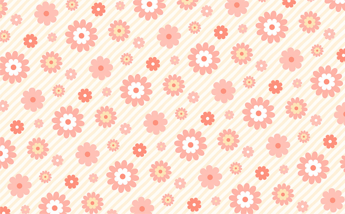 Floral Pattern Background with Simple Flower Patterns, Seamless Patterns Web graphics_Orange