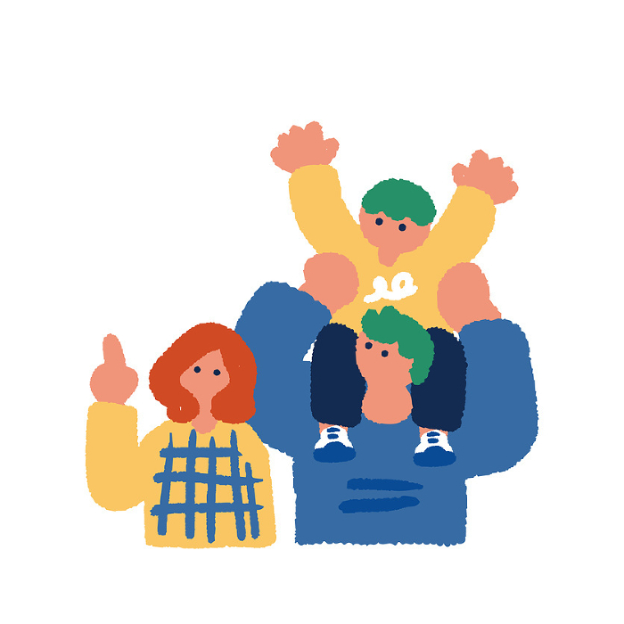 Clip art of simple and flat parent-child