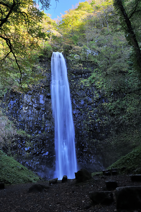 Tamanoren-no-taki Waterfall in Autumn Leaves, Sakata City, Yamagata Prefecture