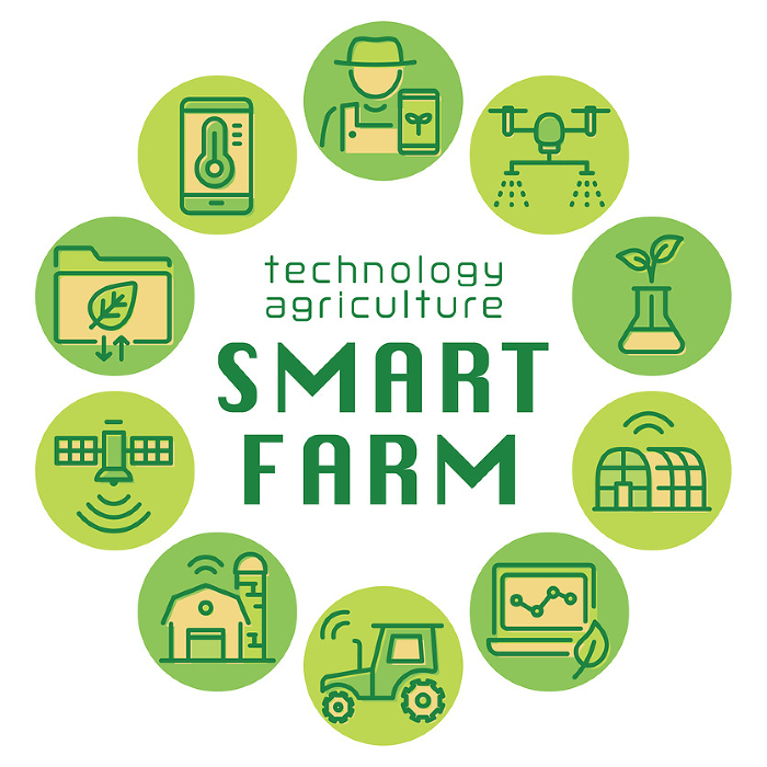Smart Agriculture Round Frame Icons
