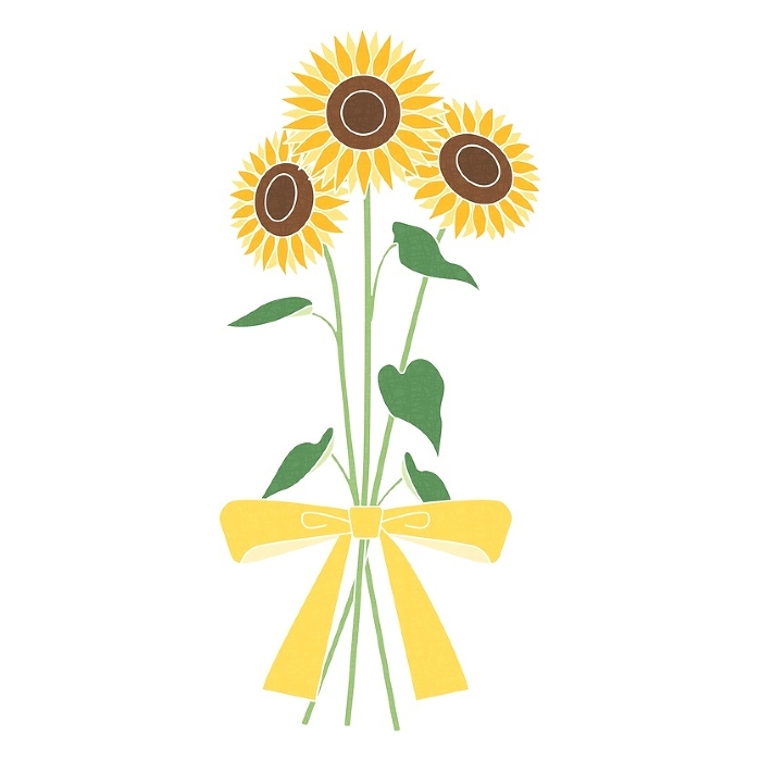 Sunflower bouquet illustration, icon, vector