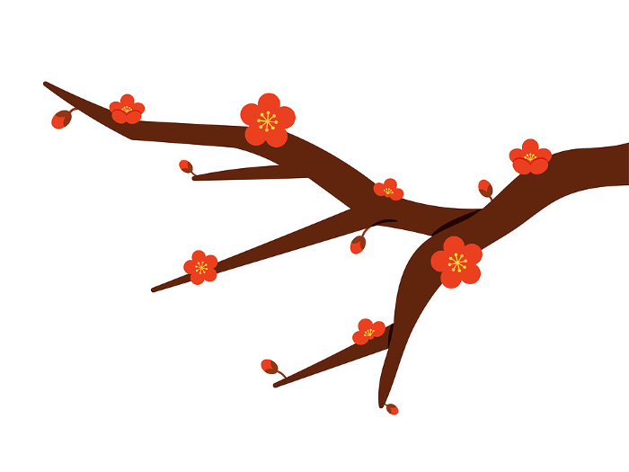 Clip art of simple plum branch