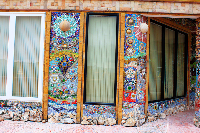 facades, walls decorated with colorful mosaic design throughout the building at Pha Sorn Kaew, Khao Kor, Phetchabun, Thailand facades, walls decorated with colorful mosaic design throughout the building at Pha Sorn Kaew, Khao Kor, Phetchabun, Thailand, by Zoonar RealityImages