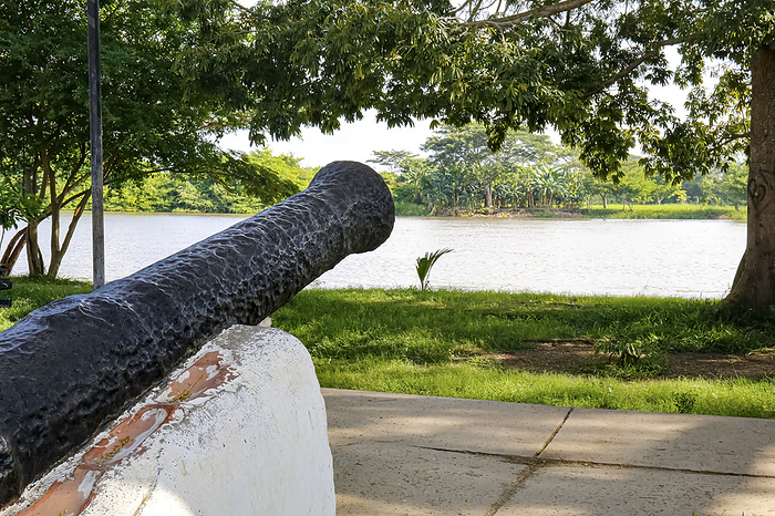 Old cannon at the river promenade in historic town Santa Cruz de Mompox Old cannon at the river promenade in historic town Santa Cruz de Mompox, by Zoonar Uwe Bergwitz