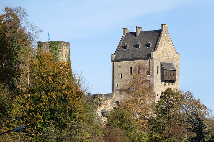 Lookout tower and castle in Fels, Luxembourg Lookout tower and castle in Fels, Luxembourg, by Zoonar Volker Rauch