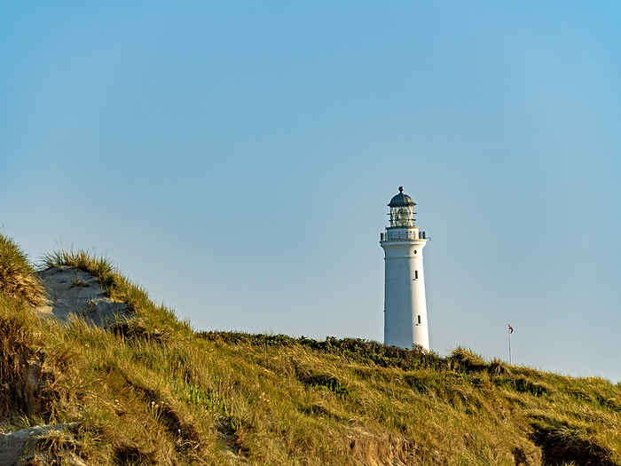 Over the dunes of the Danish North Sea coast towers the lighthouse of Hirtshals Over the dunes of the Danish North Sea coast towers the lighthouse of Hirtshals, by Zoonar Katrin May