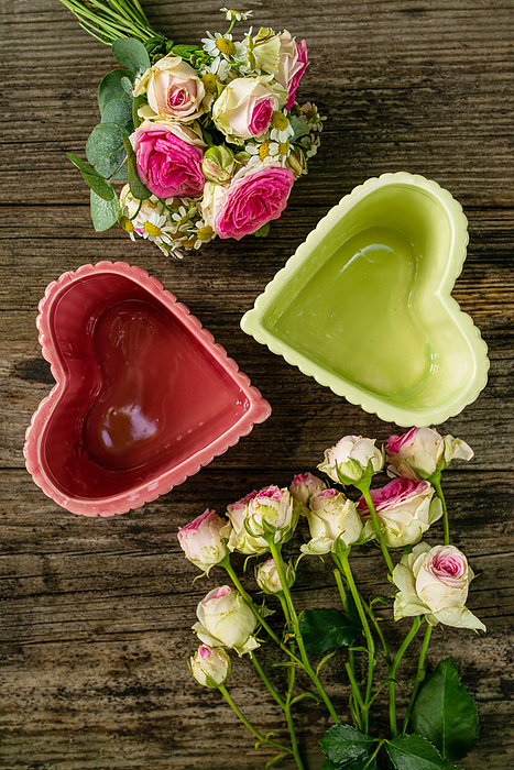 Heart bowls with roses Heart bowls with roses, by Zoonar Judith Kiener