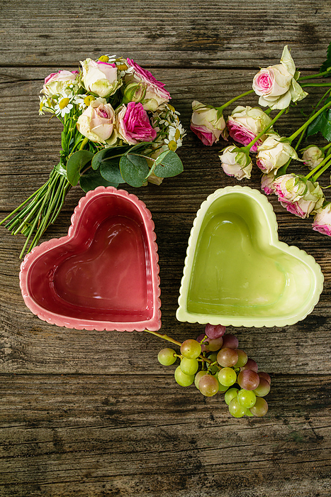 Heart bowls with roses Heart bowls with roses, by Zoonar Judith Kiener