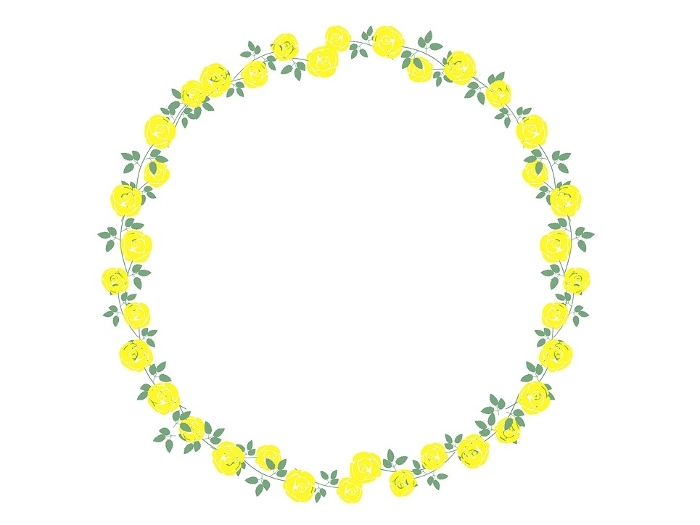 Yellow rose circle frame