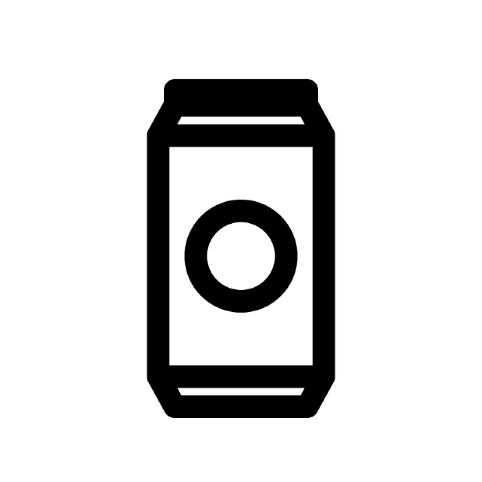Line style icons representing drinks and cans