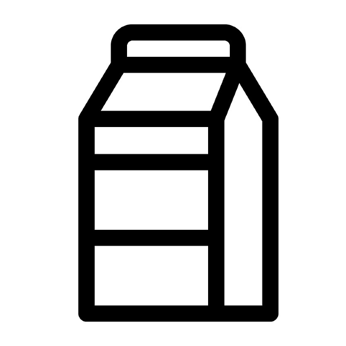 Line style icons representing drinks, milk, milk cartons