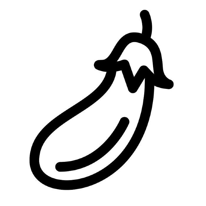 Line style icons representing vegetables and eggplant