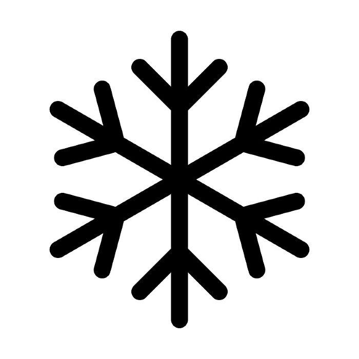 Line style icons representing weather, snow, snowflakes, cold, winter