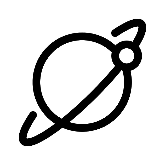 Line style icon representing the universe, Saturn