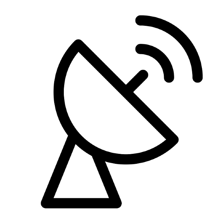 Line style icons representing space, radar