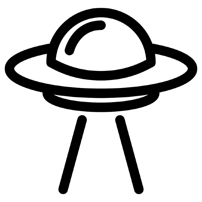 Line style icons representing space, UFOs