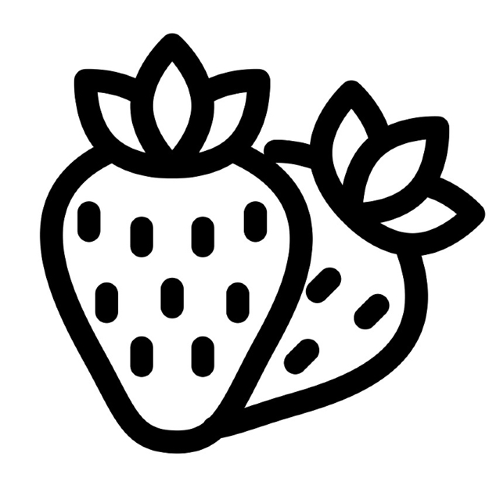 Line style icon representing spring, strawberry