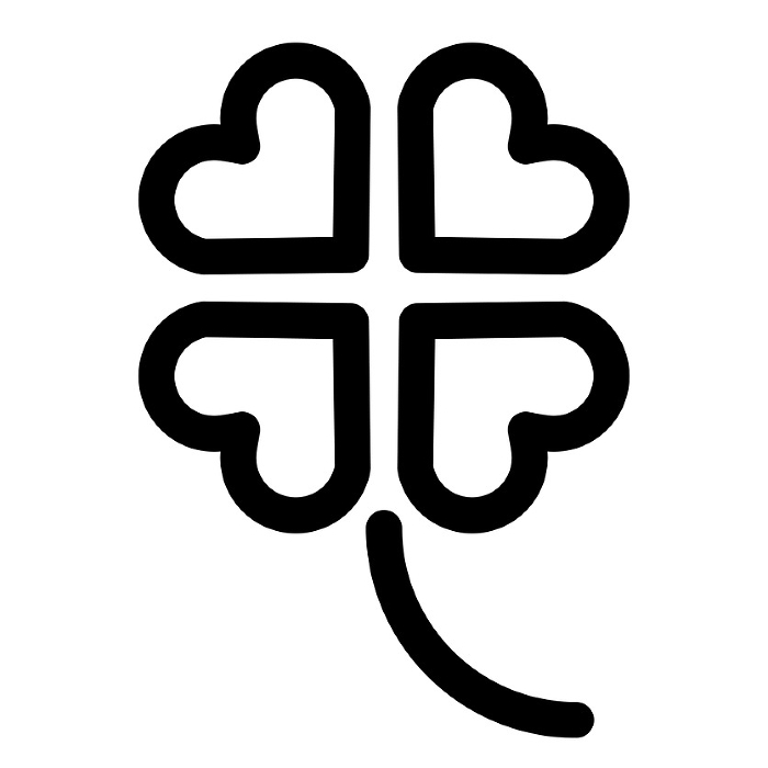 Line style icons representing spring, clover, and four leaves