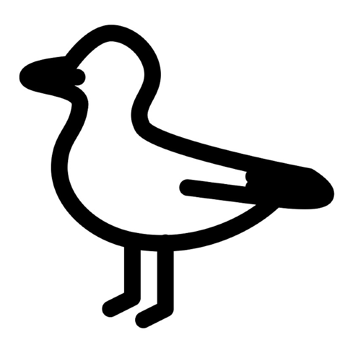 Line style icons representing summer, seagulls and birds
