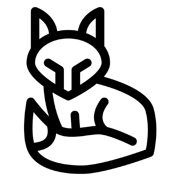 Line style icons representing fall, foxes, and animals