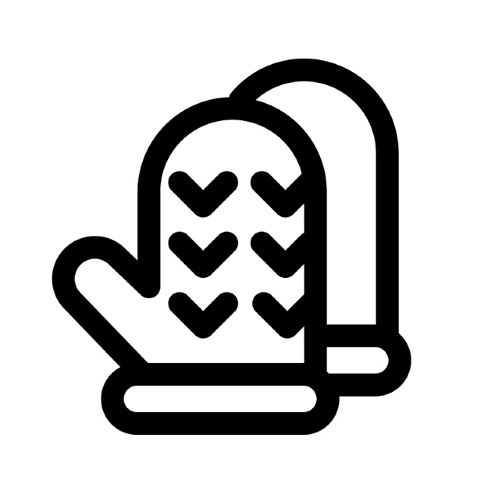 Winter, line style icon representing gloves