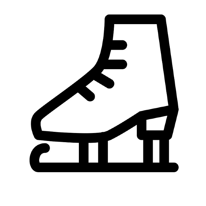Winter, line style icon representing skating