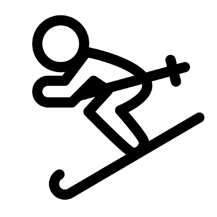 Winter, line style icon representing skiing